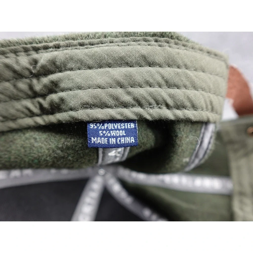 Portland Gear‎ Baseball Cap Mens OSFM Green Wool Blend Leather Strap P Patch